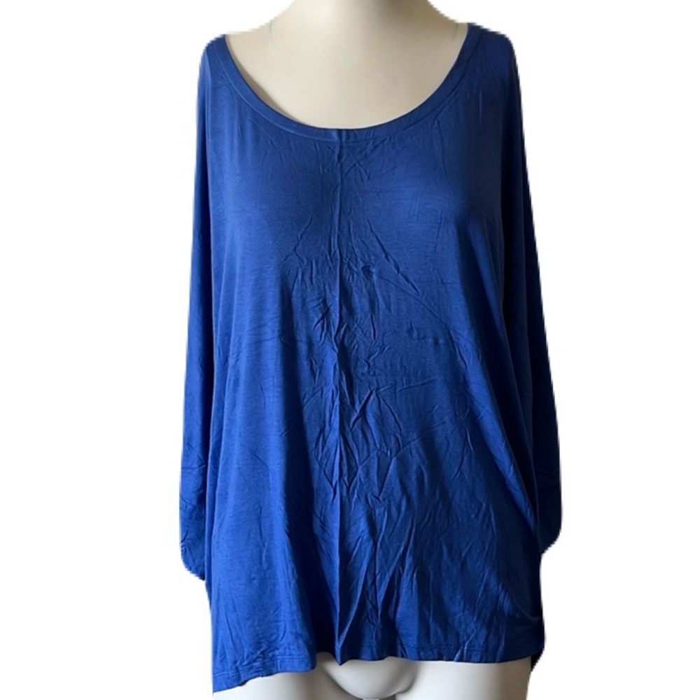 Maison Jules Blue Dolman Sleeve High Low Relax Top Size XL New With Tag